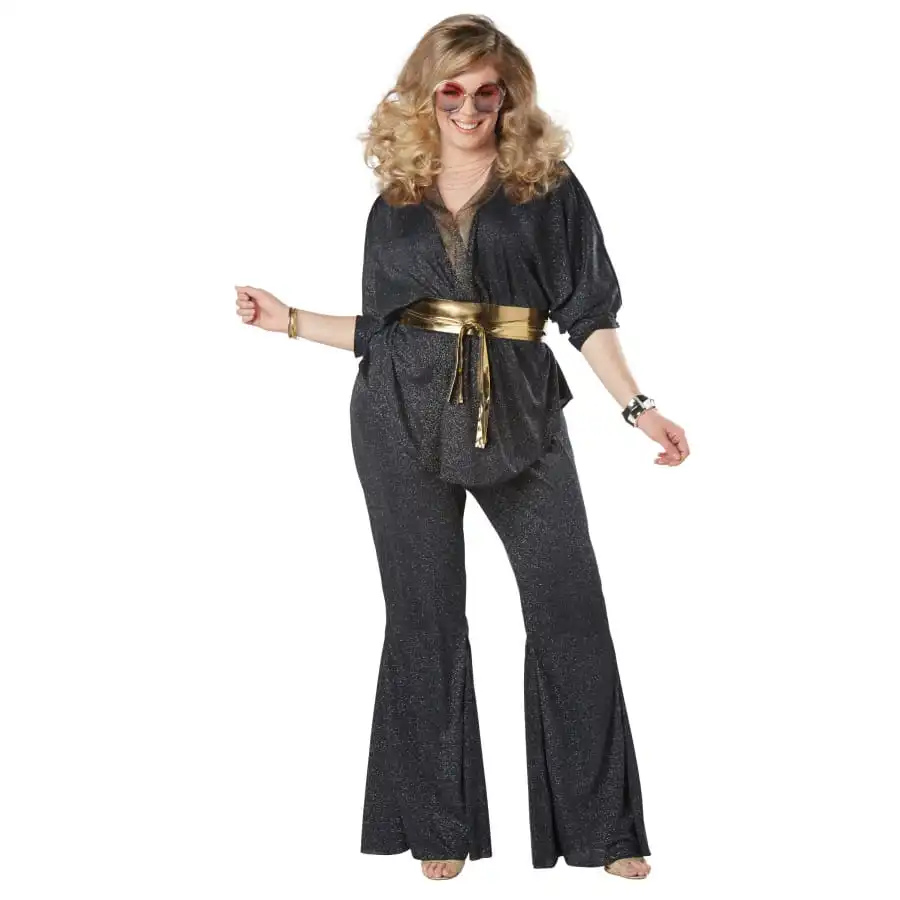 Costume Disco Grande Taille Noir Pour Femme 1 Costume Disco Grande Taille Noir Pour Femme
