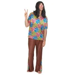 Costume Marron Et Fleuri De Hippie Pour Homme