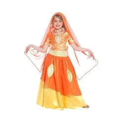 Costume Orange Petite Danseuse De Bollywood -Camouflage Soldes Boutique Costume orange petite danseuse de bollywood 18472