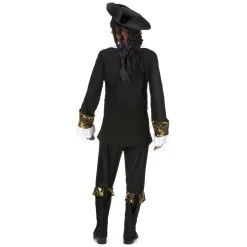 Costume Robe Noire De Pirate Imprimés Dorés -Camouflage Soldes Boutique Costume robe noire de pirate imprimes dores 31313