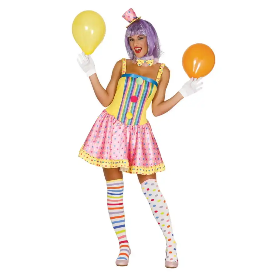 Costume Robe Pastel De Femme Clown 1 Costume Robe Pastel De Femme Clown