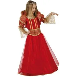 Costume Robe Rouge De Reine Médiévale Pour Enfant