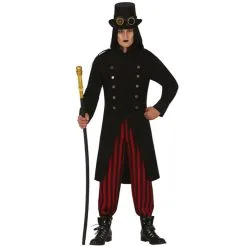Costume Steampunk Noir Rouge Pour Homme