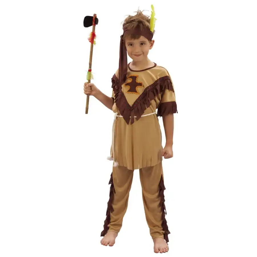 Costume Tunique D'indien Marron Clair Pour Enfant 1 Costume Tunique D'indien Marron Clair Pour Enfant