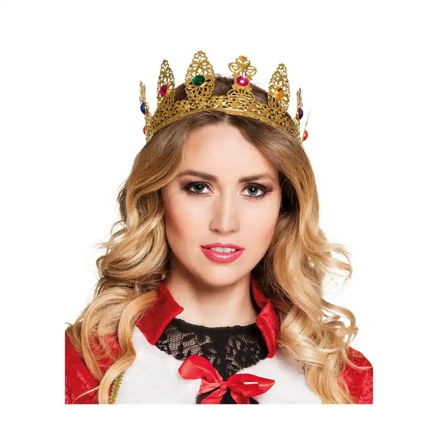 Couronne De Reine En Métal Doré Avec Pierres 1 Couronne De Reine En Métal Doré Avec Pierres