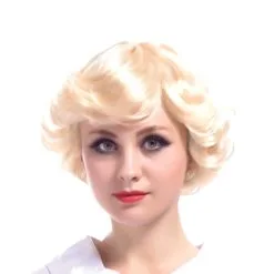 Costume Noir De Sandy Pour Femme -Camouflage Soldes Boutique Courte perruque blonde style vintage