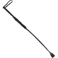 Cravache En Simili Cuir Noir De 65cm