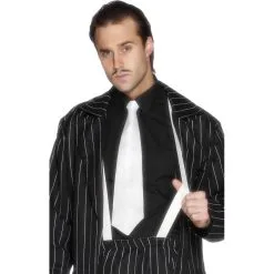 Cravate De Gangster Blanche Avec élastique