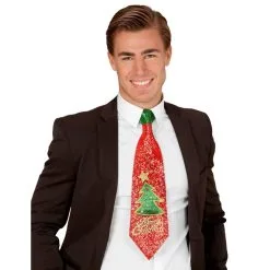 Cravate Merry Christmas Recouverte De Paillettes