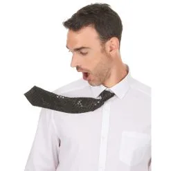 Cravate Noire Recouverte De Sequins