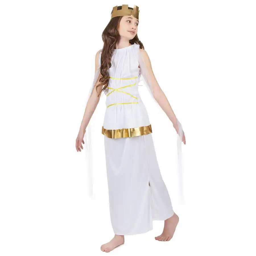 Déguisement Blanc Et Doré De Petite Déesse Grecque 2 Déguisement Blanc Et Doré De Petite Déesse Grecque – Image 2