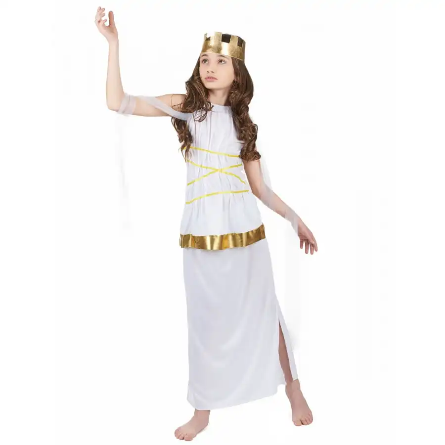 Déguisement Blanc Et Doré De Petite Déesse Grecque 1 Déguisement Blanc Et Doré De Petite Déesse Grecque