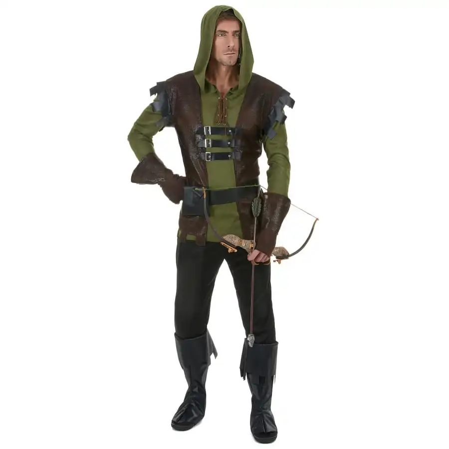 Déguisement D'archer Médiéval Marron Vert, Adulte 1 Déguisement D'archer Médiéval Marron Vert, Adulte
