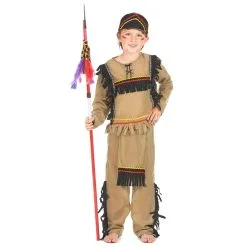 Déguisement D'indien Marron à Franges Pour Enfant -Camouflage Soldes Boutique Deguisement d indien marron a franges pour enfant 12304