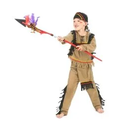 Déguisement D'indien Marron à Franges Pour Enfant -Camouflage Soldes Boutique Deguisement d indien marron a franges pour enfant 12305