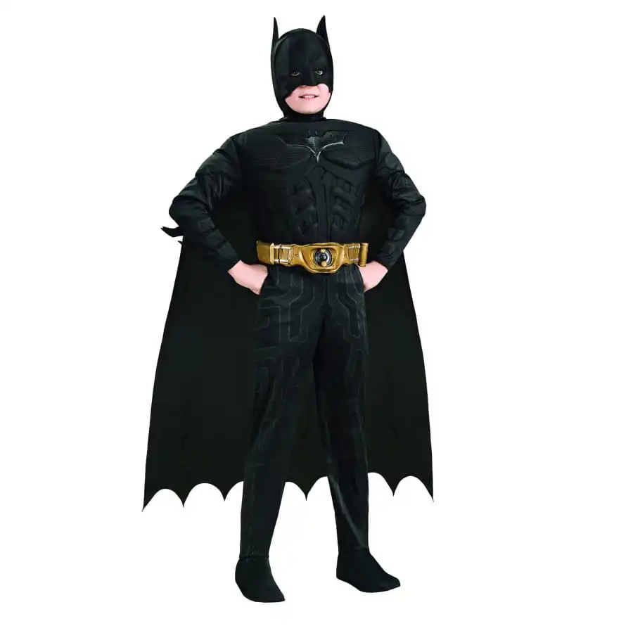 Déguisement De Batman Avec Ceinture Dorée, Enfant 1 Déguisement De Batman Avec Ceinture Dorée, Enfant