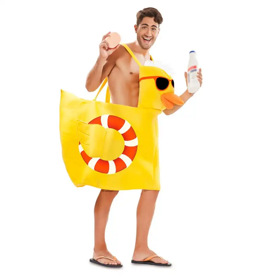 Déguisement De Canard De Bain Jaune Avec Bonnet 2 Déguisement De Canard De Bain Jaune Avec Bonnet – Image 2