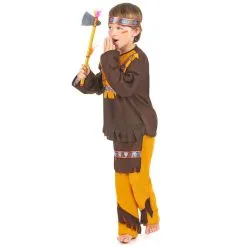 Déguisement De Guerrier Indien Marron Pour Garçon -Camouflage Soldes Boutique Deguisement de guerrier indien marron pour garcon 13323