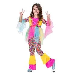 Déguisement De Hippie Multicolore Pour Fille