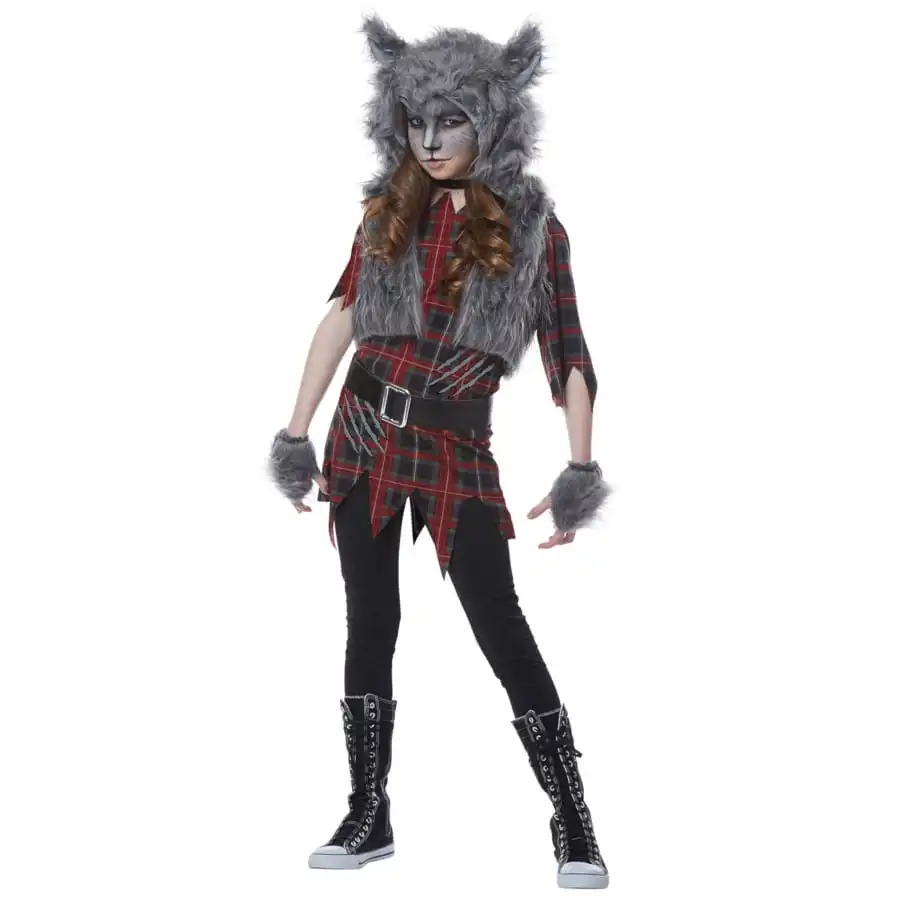 Déguisement De Loup Garou à Carreaux Pour Fille 2 Déguisement De Loup Garou à Carreaux Pour Fille – Image 2