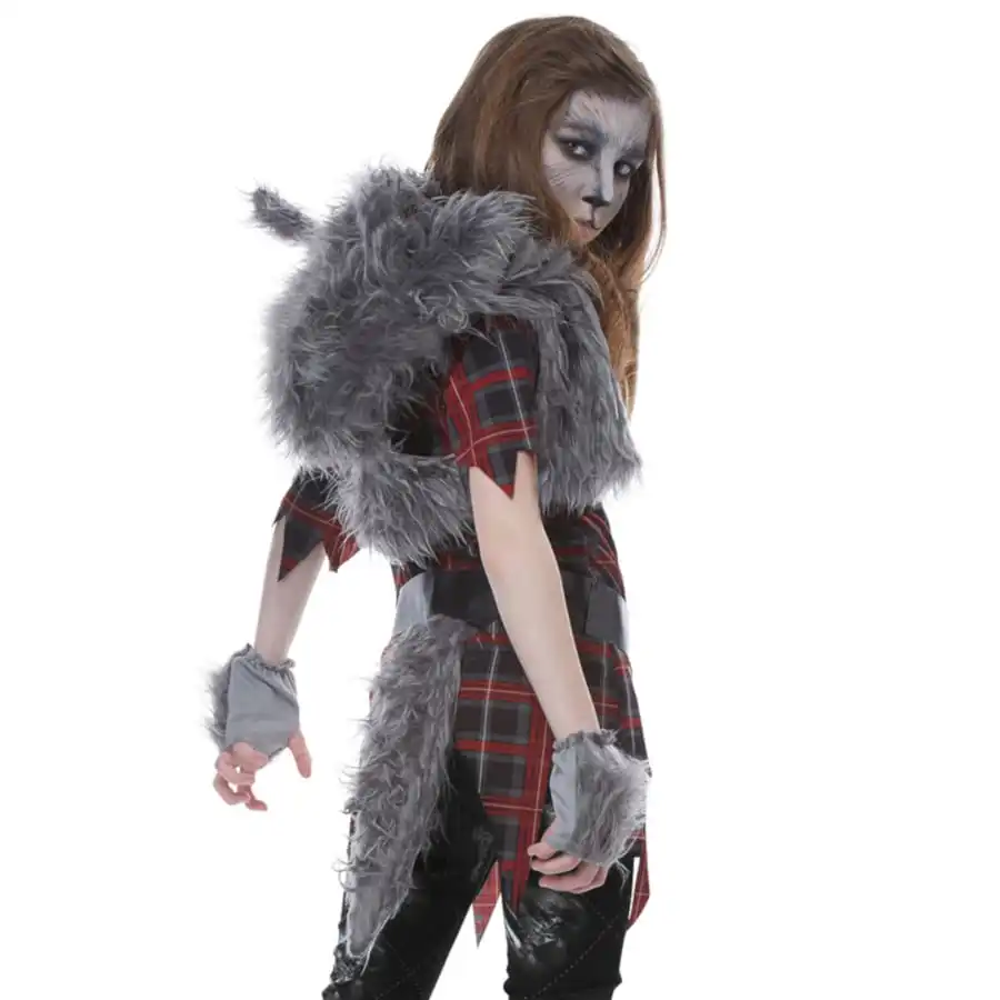 Déguisement De Loup Garou à Carreaux Pour Fille 3 Déguisement De Loup Garou à Carreaux Pour Fille – Image 3