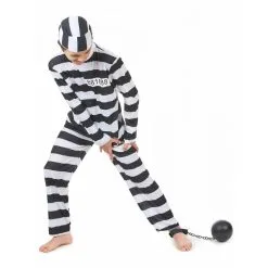 Déguisement De Petit Prisonnier Rayé Noir Et Blanc -Camouflage Soldes Boutique Deguisement de petit prisonnier raye noir et blanc 14672