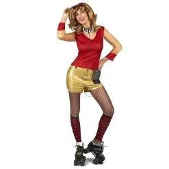 Déguisement De Roller Girl Rouge Et Or