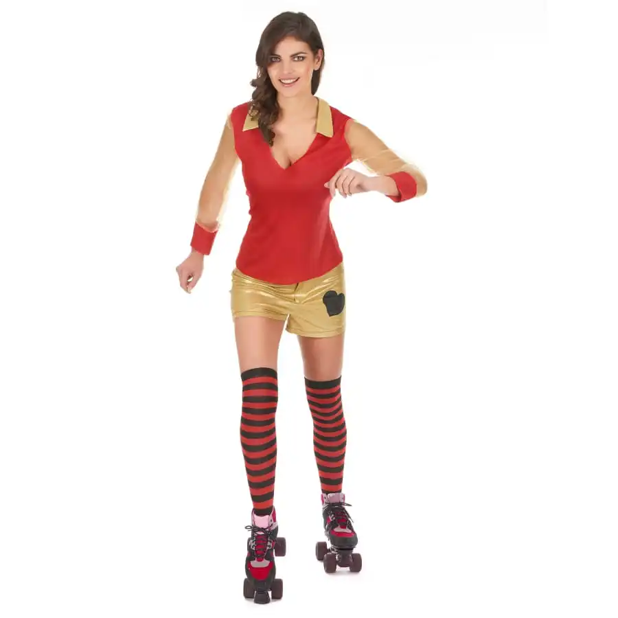 Déguisement De Roller Girl Rouge Et Or 4 Déguisement De Roller Girl Rouge Et Or – Image 4