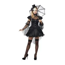 Déguisement De Victorienne Noire à Demi Masque