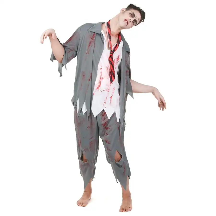 Déguisement De Zombie Blanc Et Gris 1 Déguisement De Zombie Blanc Et Gris