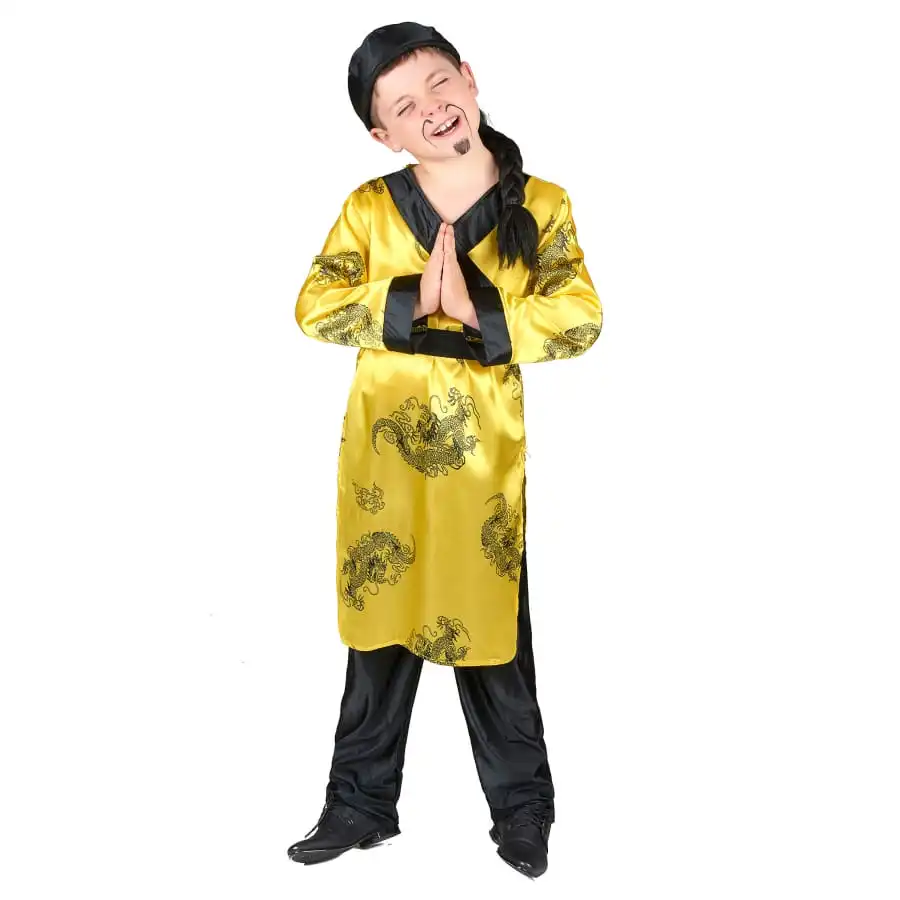 Déguisement Jaune De Petit Chinois Traditionnel 2 Déguisement Jaune De Petit Chinois Traditionnel – Image 2