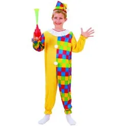 Déguisement Jaune Et Multicolore De Petit Clown -Camouflage Soldes Boutique Deguisement jaune et multicolore de petit clown 24458
