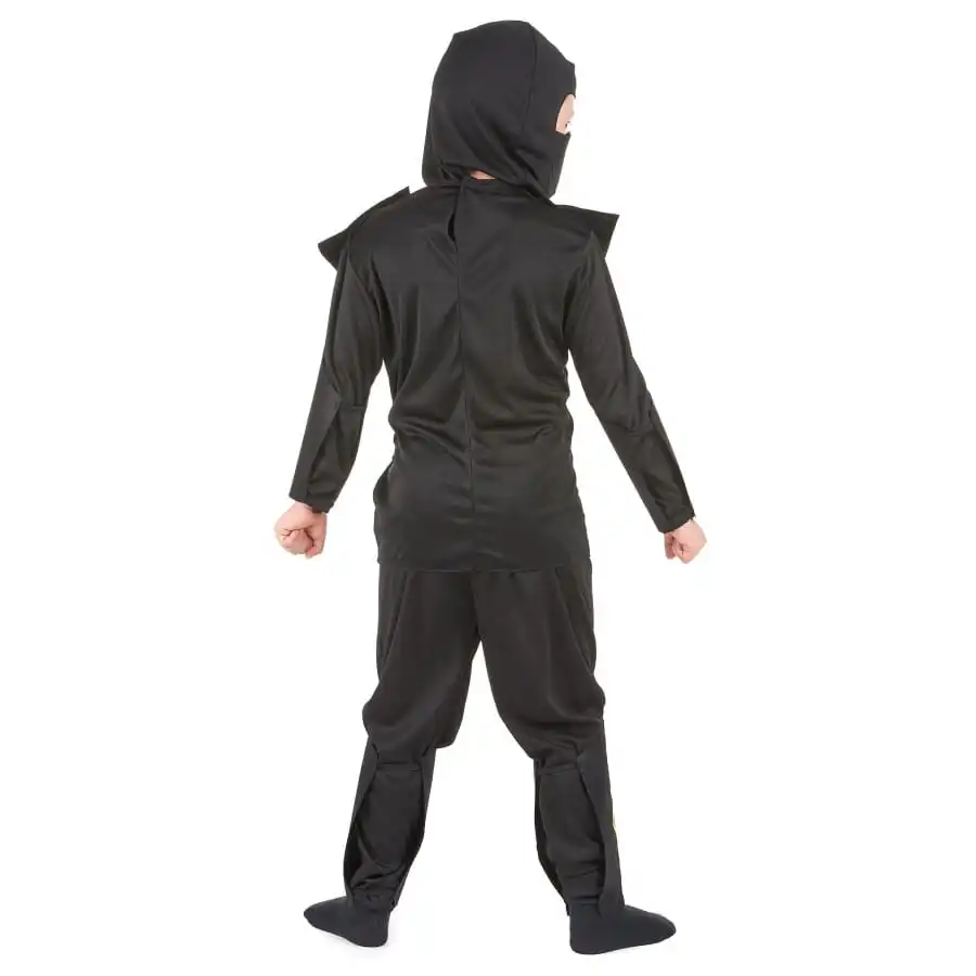 Déguisement Ninja Noir Et Jaune Motif Tête De Mort 4 Déguisement Ninja Noir Et Jaune Motif Tête De Mort – Image 4