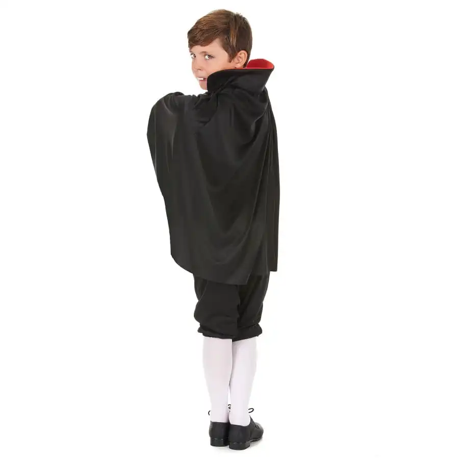 Déguisement Noir à Col Rouge De Vampire, Enfant 4 Déguisement Noir à Col Rouge De Vampire, Enfant – Image 4