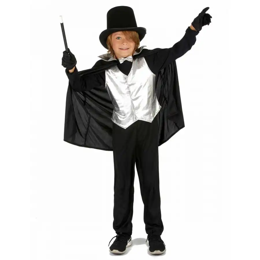Déguisement Noir Argenté De Petit Magicien 1 Déguisement Noir Argenté De Petit Magicien