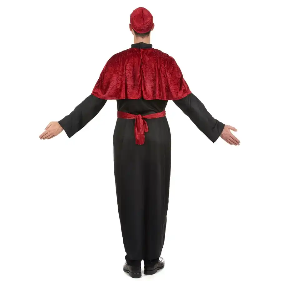 Déguisement Noir De Prêtre Avec Capeline Rouge 3 Déguisement Noir De Prêtre Avec Capeline Rouge – Image 3