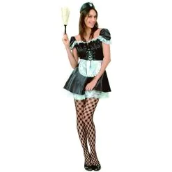 Déguisement Noir Satiné De Soubrette -Camouflage Soldes Boutique Deguisement noir satine de soubrette 24040