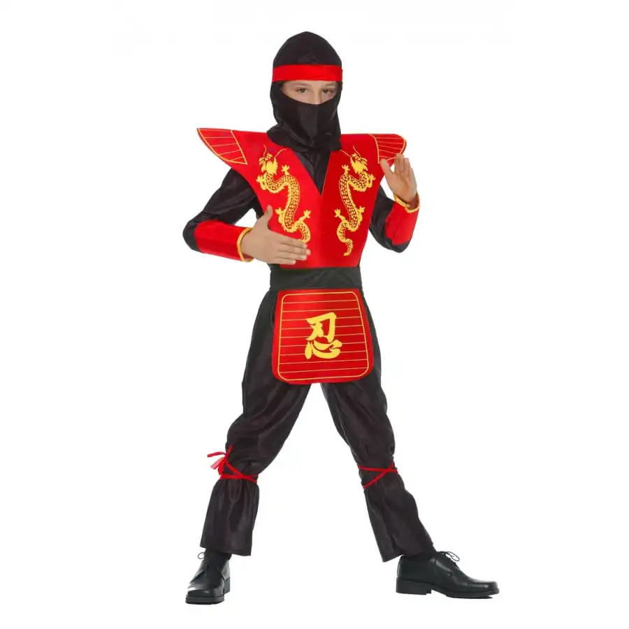 Déguisement Petit Ninja Rouge Avec Larges épaules 4 Déguisement Petit Ninja Rouge Avec Larges épaules – Image 4