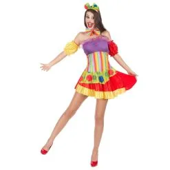 Déguisement Robe Colorée Courte De Clown