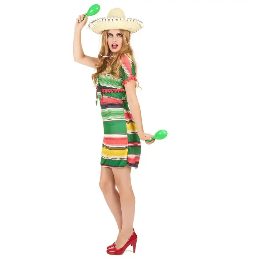 Déguisement Robe Courte Mexicaine Multicolore 3 Déguisement Robe Courte Mexicaine Multicolore – Image 3