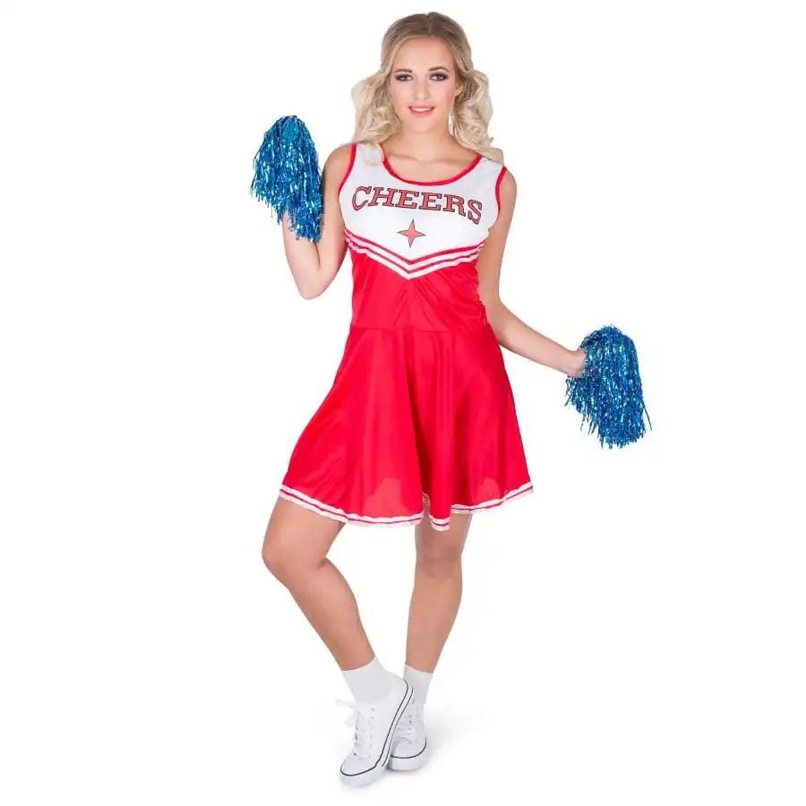 Déguisement Rouge CHEERS De Pompom Girl Adulte 1 Déguisement Rouge CHEERS De Pompom Girl Adulte
