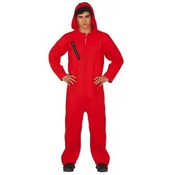 Déguisement Rouge Uni De Braqueur Pour Adulte