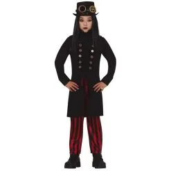 Déguisement Steampunk Noir Et Rouge Pour Fille