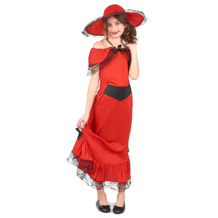 Déguisemet Robe Rouge De Scarlett Pour Enfant 2 Déguisemet Robe Rouge De Scarlett Pour Enfant – Image 2