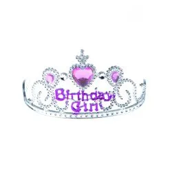 Diadème Birthday Girl Rose Argent