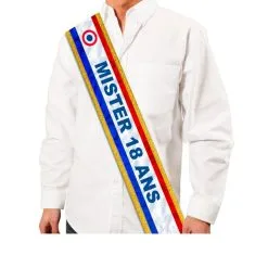 Echarpe Mister 18 Ans Bleu Blanc Rouge