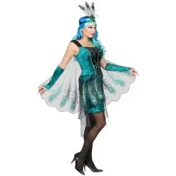 Elégante Robe Paon Avec Voile Pour Femme -Camouflage Soldes Boutique Elegante robe paon avec voile pour femme 61165