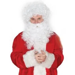 Ensemble Barbe Et Perruque Blanche De Papa Noël