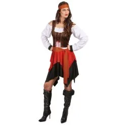 Ensemble Piratesse Avec Corset Marron -Camouflage Soldes Boutique Ensemble piratesse avec corset marron 13716