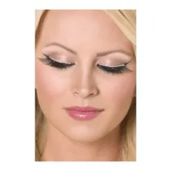 Faux Cils Noirs Paillettes Argent